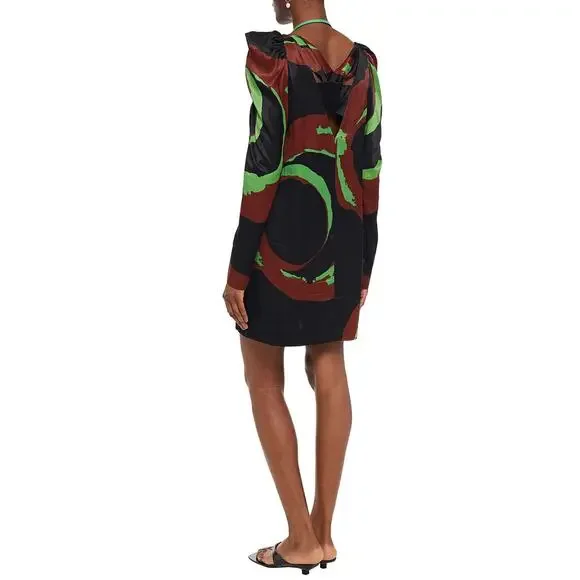 Rodebjer Gismara Printed Satin Crepe Dress Size XS NWT - Picture 4 of 11